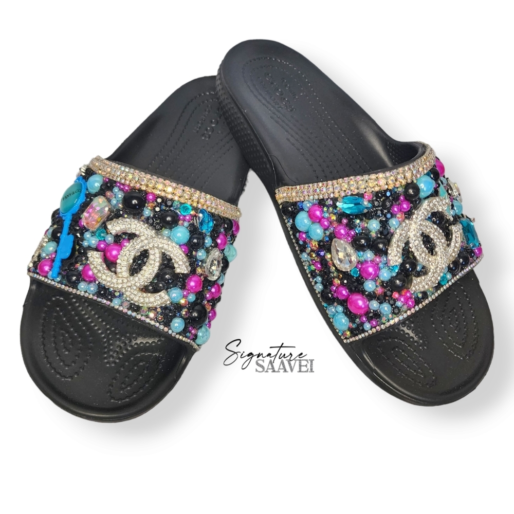 BRAND NEW Signature 'BleuBerry' Croc Slides (Women's Size 8)